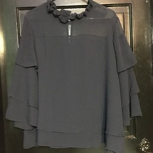 22 Ellos Tiered Blouse in Midnight Blue